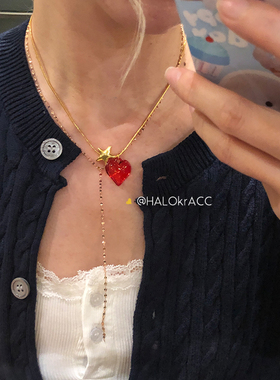 HALOkrACC韩国芙蓉爱心项链