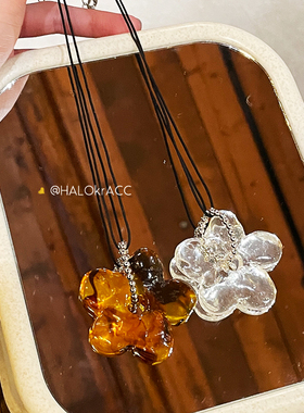 HALOkrACC韩代亚克力花朵项链