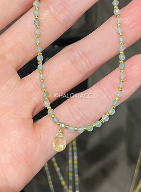 HALOkrACC韩代清透薄荷紫项链