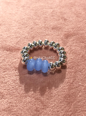 HALOkrACC韩代蓝水波光戒指