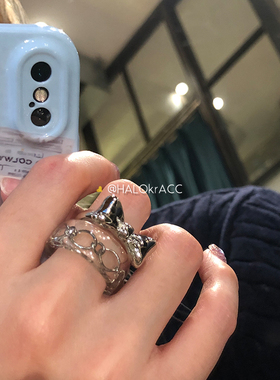 HALOkrACC韩代亚克力链条戒指