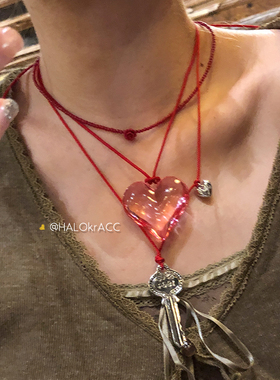 HALOkrACC韩代落日甜粉玫瑰项链