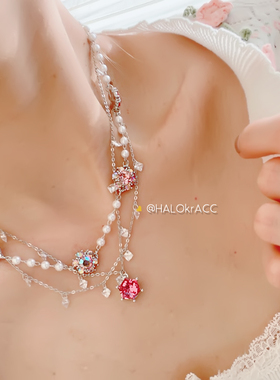 HALOkrACC韩代s水晶一颗菱项链