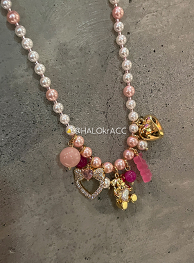 HALOkrACC韩国莓果金熊项链