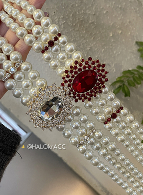 HALOkrACC韩代yeri宝石颈链