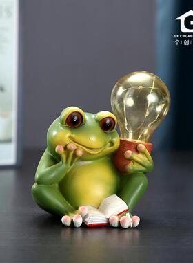 户外青蛙小夜灯太阳能庭院灯花园阳台装饰布置造景小动物创意摆件