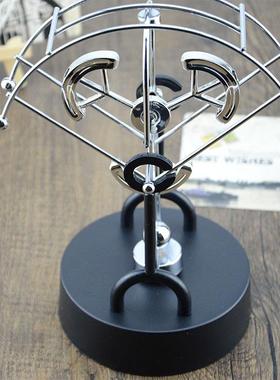 永动不停创意摆件金属混沌摆球摇摆器仪降落伞扇形永动仪家居装饰