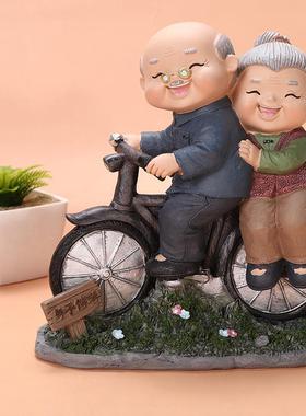 创意男女情侣工艺品老头老太太家居客厅装饰品桌面小摆件生日礼物