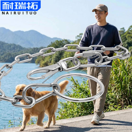304/201不锈钢链条配件 防盗锁晾衣链宠物狗链标准带圈螺母弹簧扣 - 图1