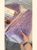 Autumn and winter small fragrant wind popular temperament Name yuan plus suede thickened purple lamb wool coat woman gentle and lazy