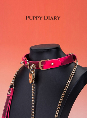 小狗日记*温感变色choker女男项圈挂牌铆钉puppy颈链脖圈