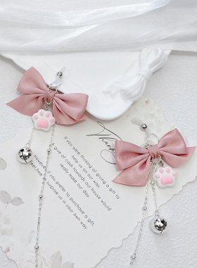 Puppy颈链可爱猫爪铃铛身体挂气质结草莓女仆风饰品原创手作礼物