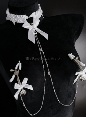 蕾丝项圈女草身体链草莓夹铃铛