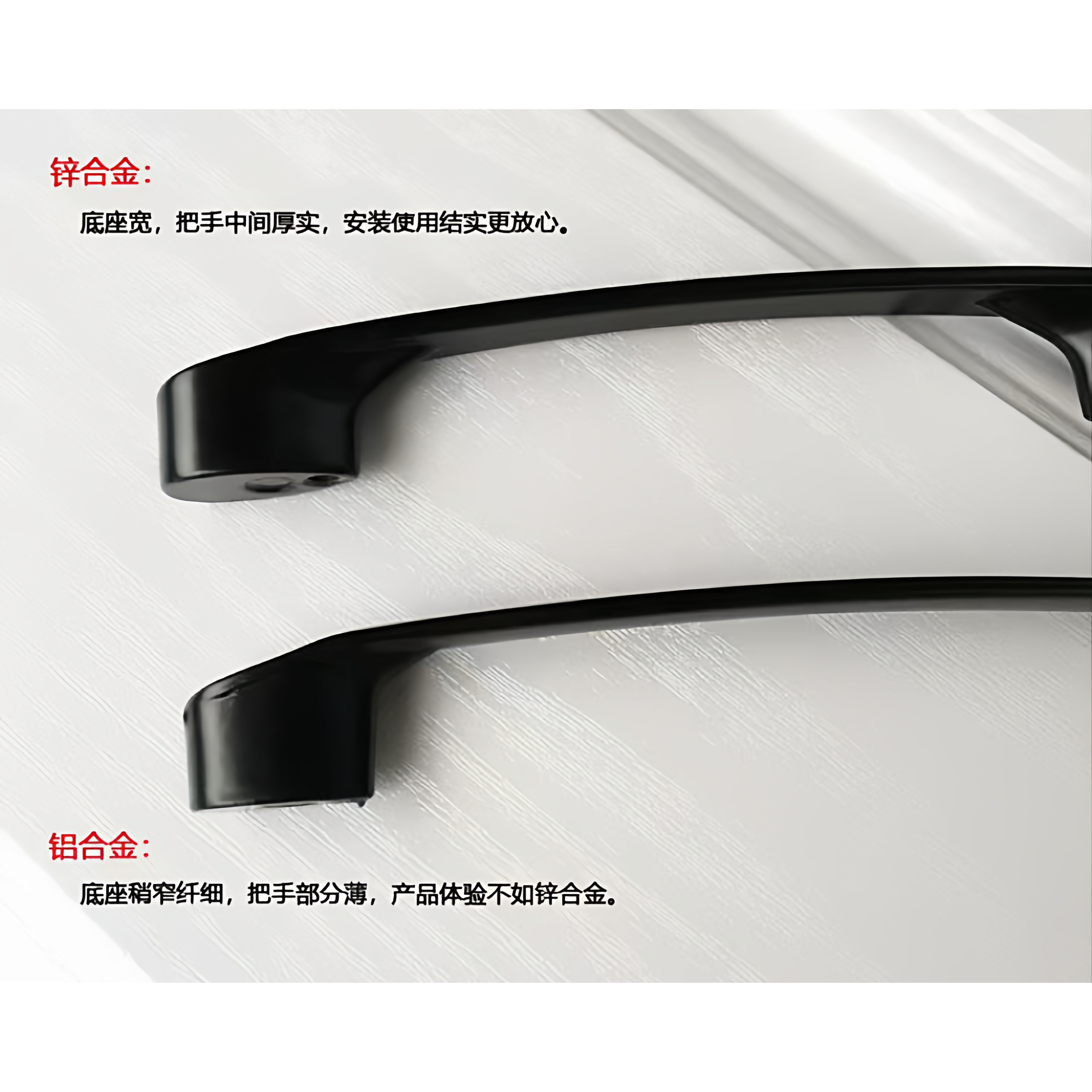 简约新款黑色美式拉手锌合金哑黑橱柜拉手抽屉把手衣柜门把手 - 图1