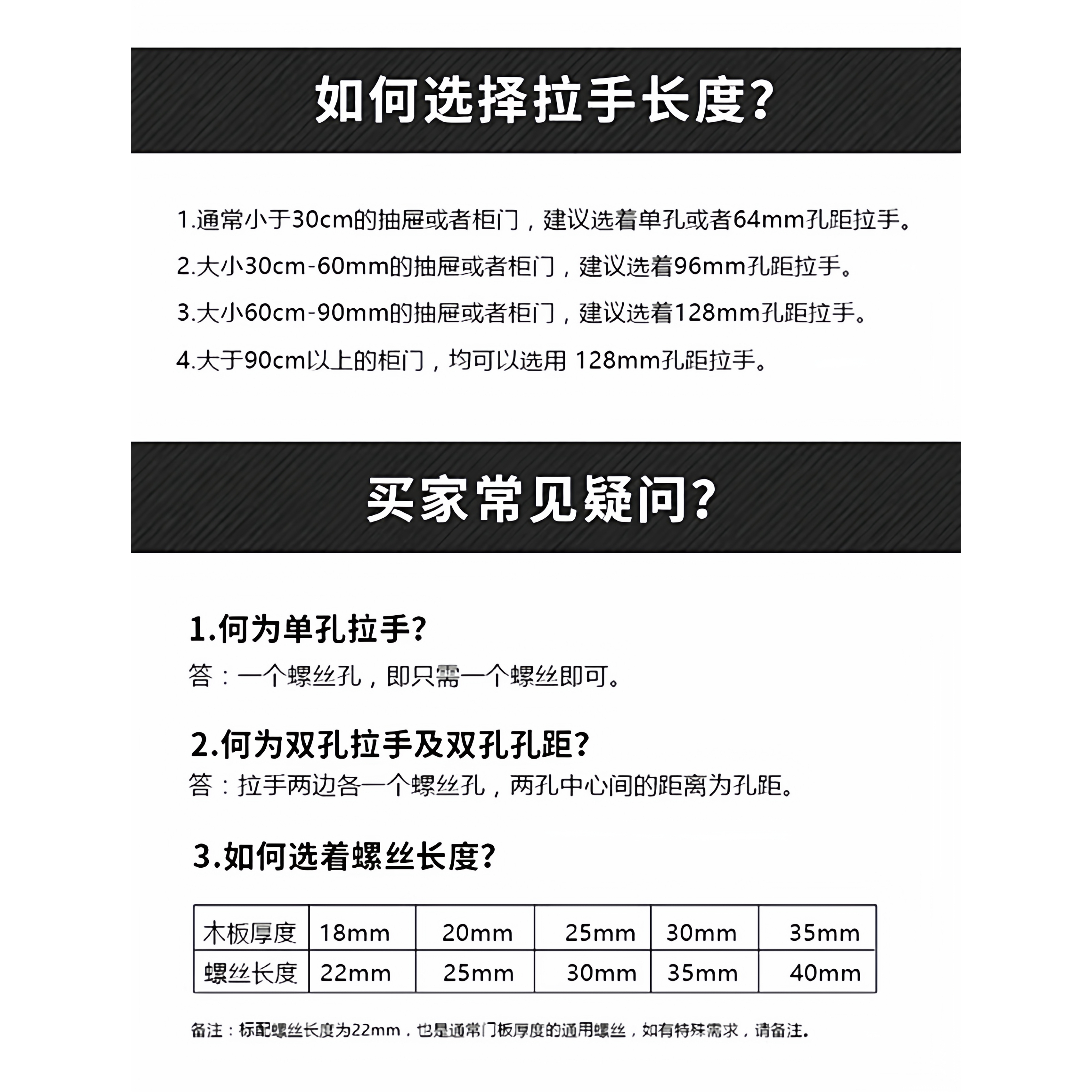 简约新款黑色美式拉手锌合金哑黑橱柜拉手抽屉把手衣柜门把手 - 图3
