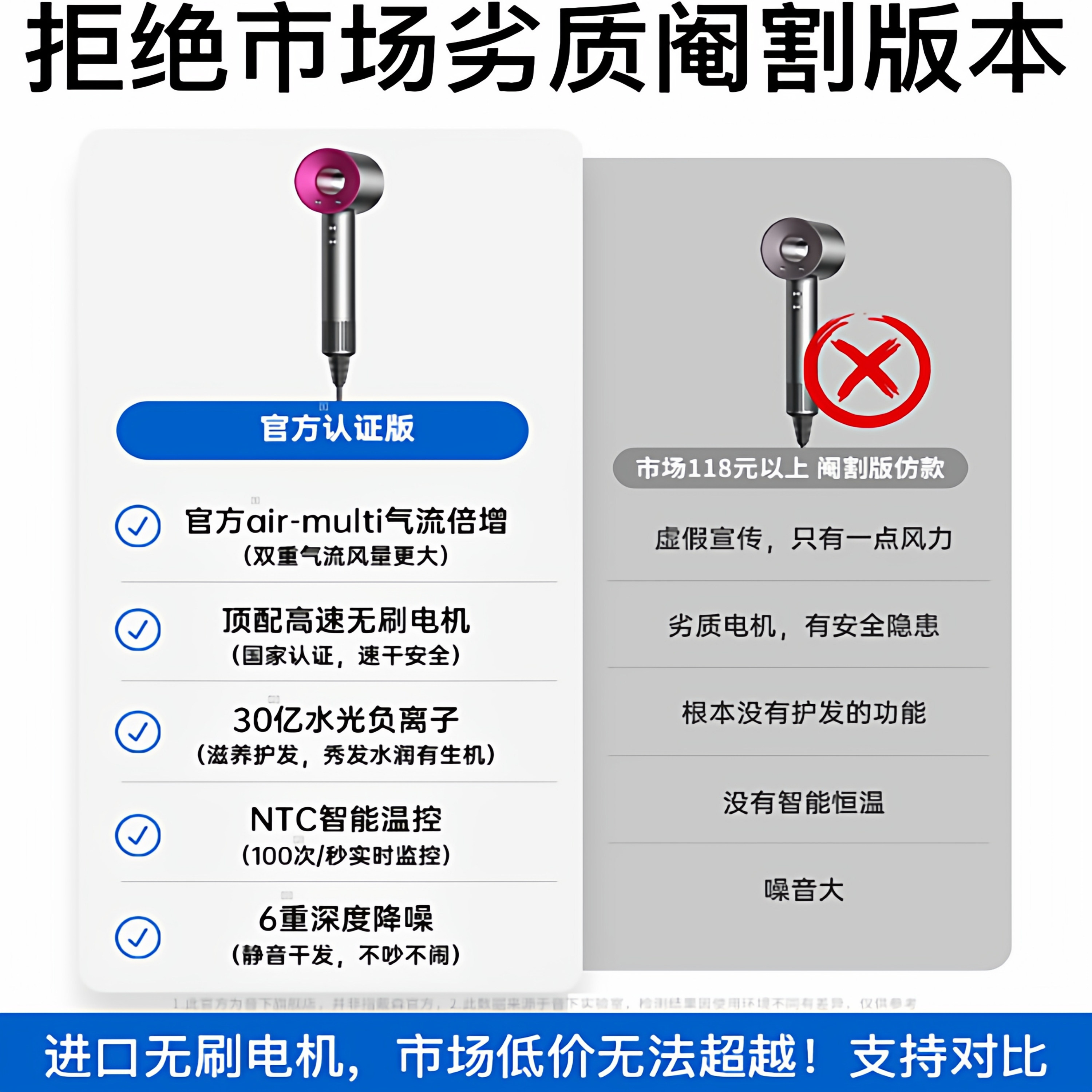 全新华强北顶配吹风机家用酒店理发店无叶速干负离子护发高速风筒