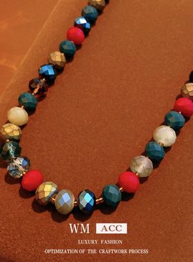 串珠气质锁骨链项饰百搭复古项链