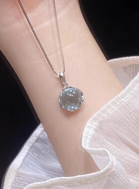 Bluehour蓝托帕石项链女