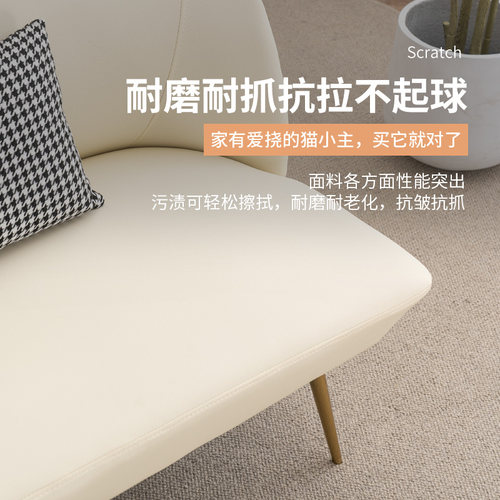 北欧风小沙发小户型客厅现代简约服装店猫爪皮出租房双人三人沙发 - 图1