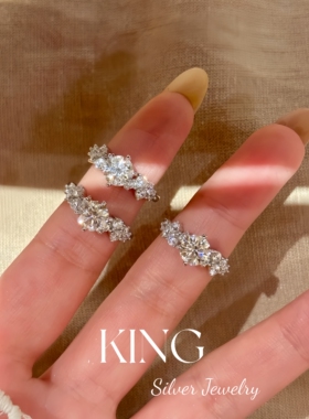 柏林情书钻戒 | S925银镀金莫桑钻时尚轻奢婚礼婚戒气质纯银戒指