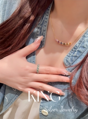 king银饰珠宝S925微笑彩虹桥项链
