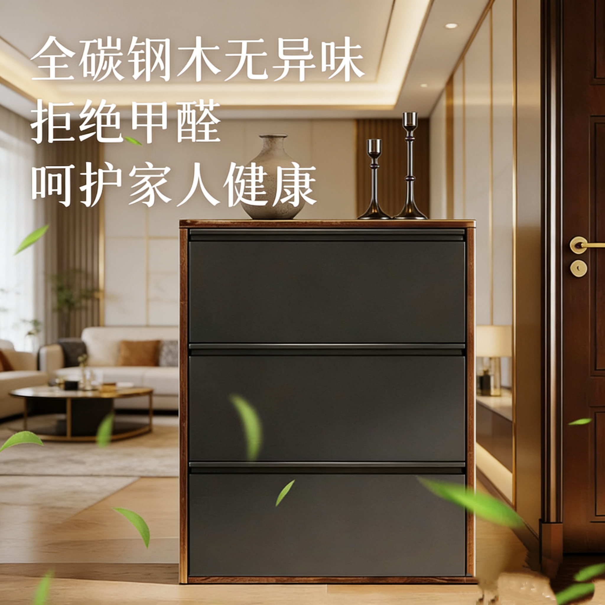 超薄鞋柜收纳柜一体靠墙家门口入户玄关鞋架钢制窄款15cm金属环保