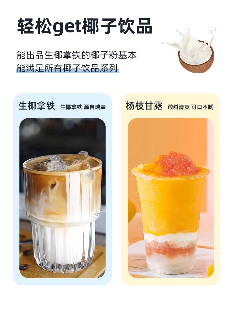 海南特产速溶椰子粉椰汁粉袋装500g奶茶店专用烘焙原味椰奶椰浆粉 - 图2