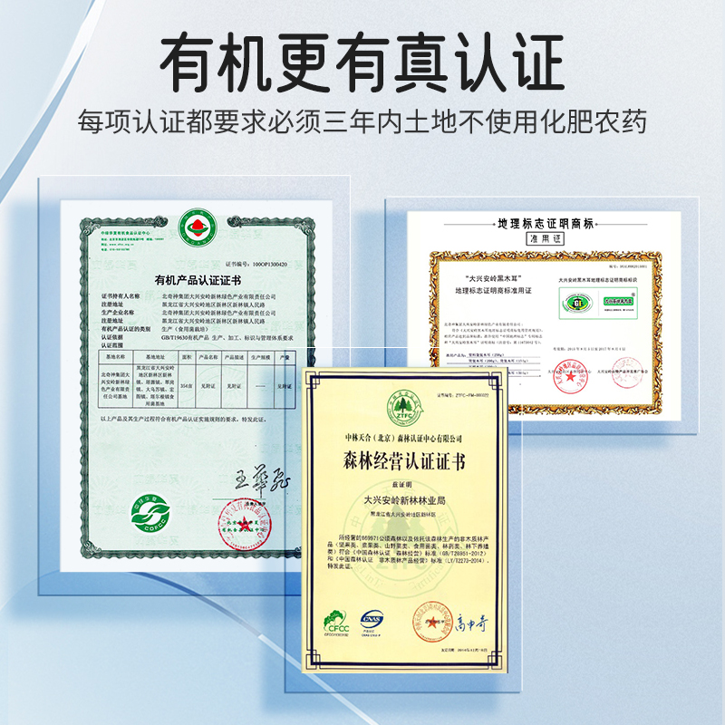 北极仙珍有机秋木耳黑龙江土特产级大兴安岭一非野生白背干货山珍