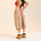 Cozydoll Retro ສາຂາ Camouflage Cropped Pants