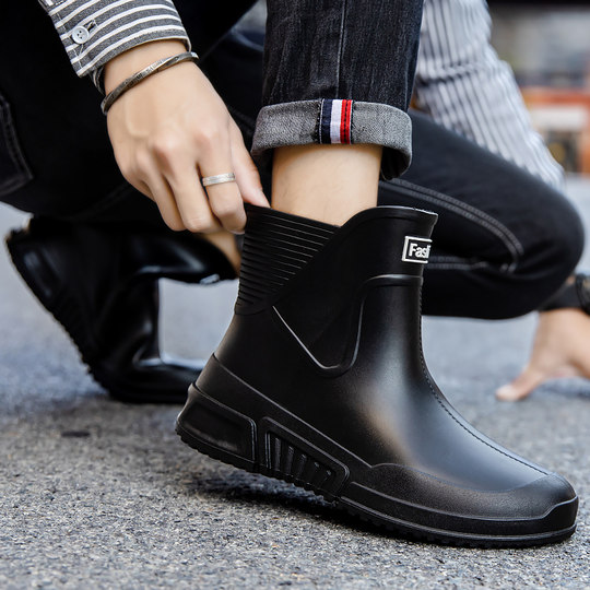 Botas de lluvia de terciopelo antideslizantes para exteriores, cocina, sitio de construcción, para hombres y mujeres