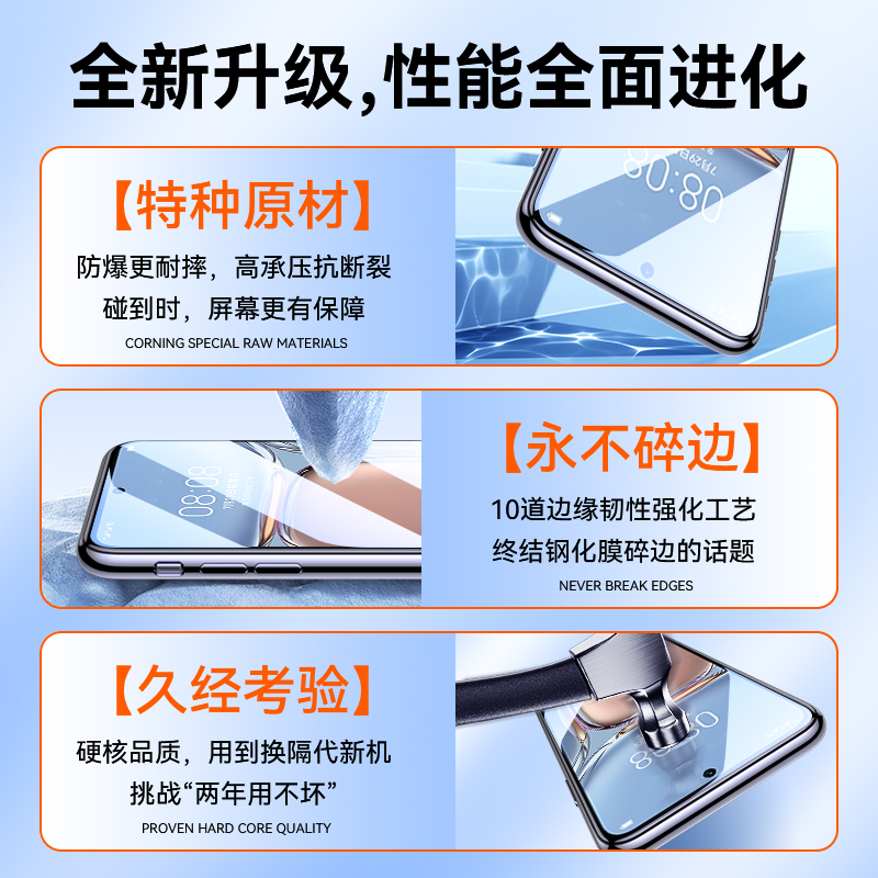 适用华为p40钢化膜p60保护60pro膜50pro全屏por水凝40软20全包p50o手机壳p30保护五十贴pr0防摔50e的玻璃防窥