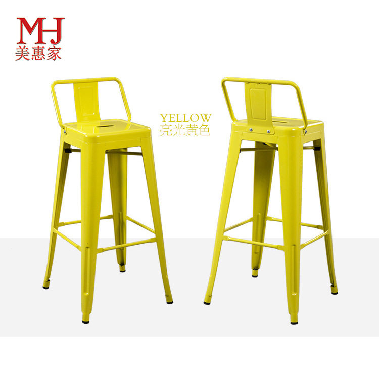 30L铁艺酒店吧台椅美式高脚靠背椅铁皮高吧凳子金属复古咖啡厅椅,淘宝优惠券,粉丝福利购,淘宝优惠卷