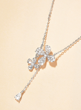 I Do&Co.花漾流苏项链女 花朵银饰锁骨链轻奢小众设计礼物送女友