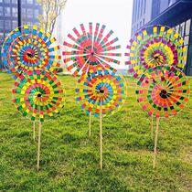 Hot Sell Traditional Reancient Beijing Windmill Dazzling Bright Color Childrens Hands With Toy Windmill Outdoor Park Decoration