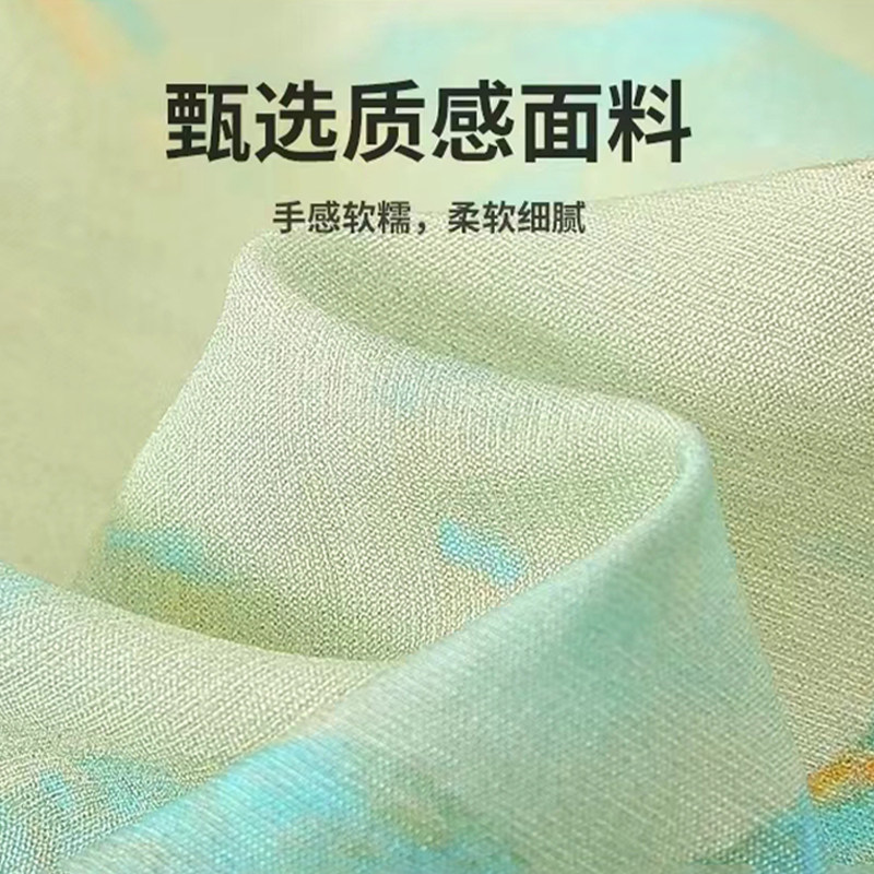 拉夏贝尔女童连衣裙夏季新款气质国潮童裙小女孩分层盘扣旗袍裙