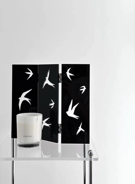 ins亚克力桌面屏风新中式动物燕子摄影道具展厅装饰摆件简约高级