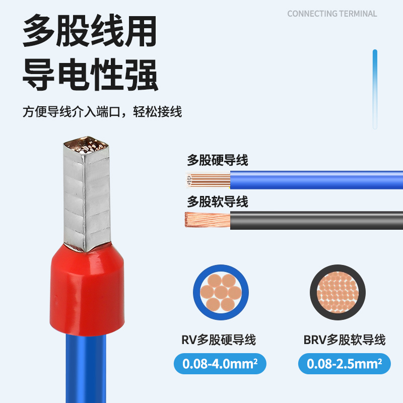 管型端子欧式针形接线端子VE预绝缘冷压线耳铜鼻子电线接头压线钳