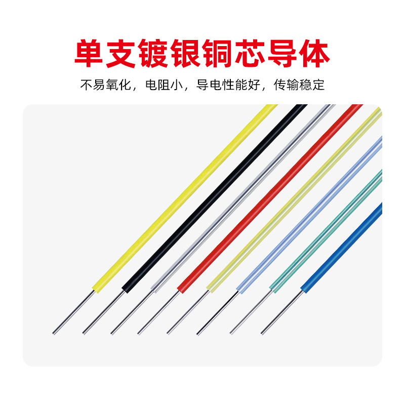 铁氟龙镀银线单芯特氟龙高温电线30 28AWG0.12 0.2 0.5平方包邮-图1