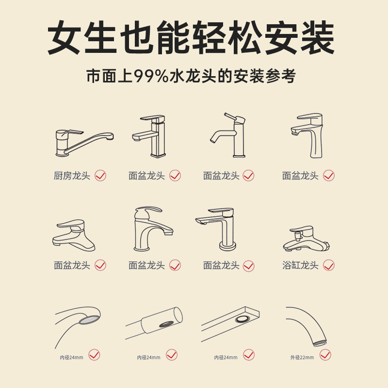 潜水艇水龙头过滤器嘴自来水家用净化厨房增压通用防溅延伸器水嘴