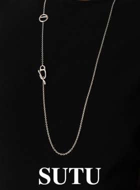 素图简约气质小众毛衣链纯银女款