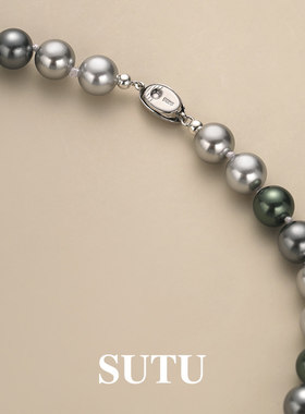 素图925银秋冬真多麻项链气质女