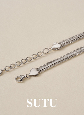 素图小众爆闪手链925纯银百搭女