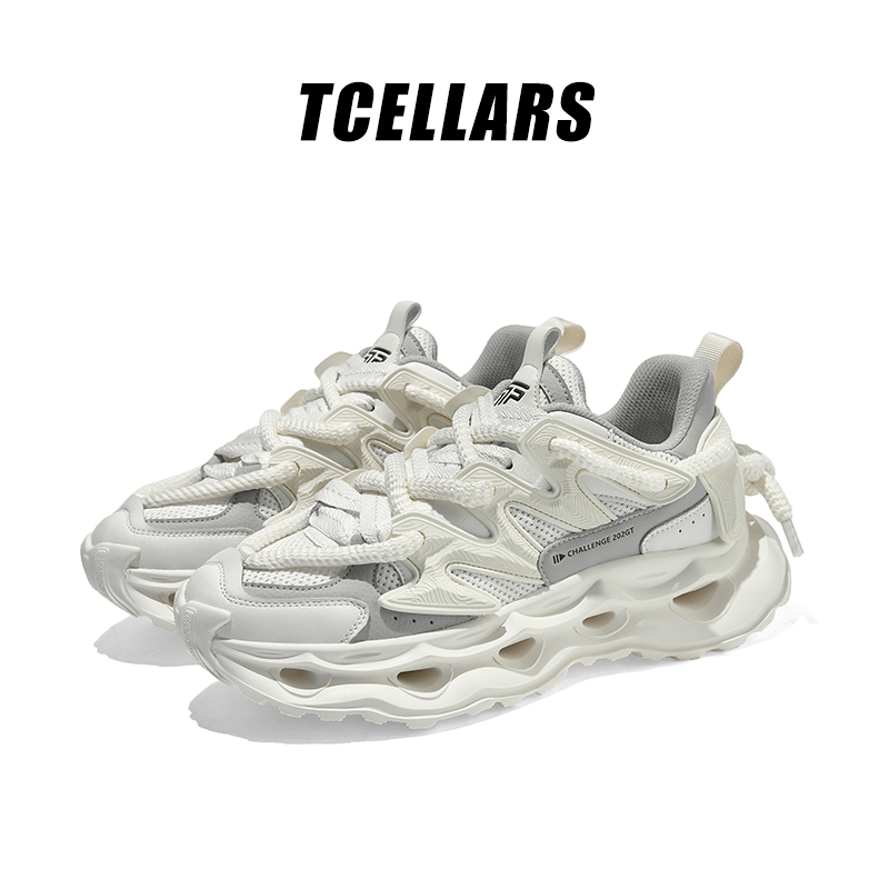 TCELLARS春秋新款老爹鞋休闲潮鞋透气厚底运动鞋男款复古百搭鞋子