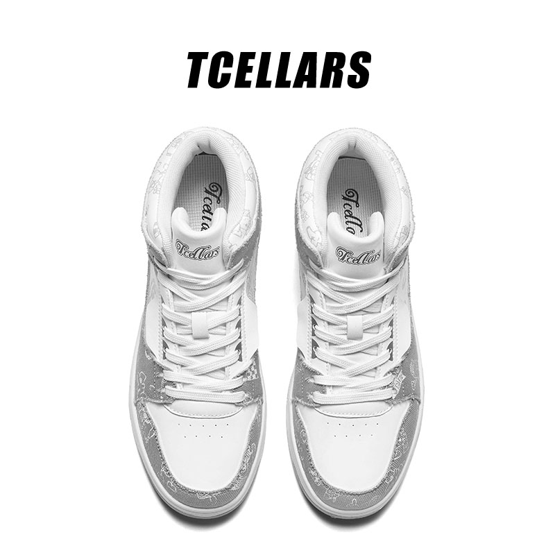 TCELLARS男鞋2025春秋季高帮鞋子青少年中帮运动休闲板鞋百搭潮鞋