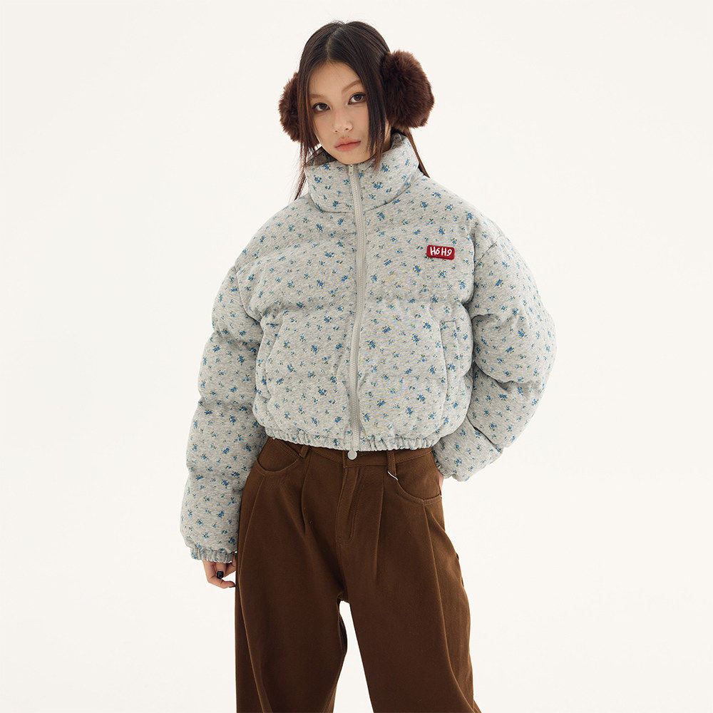 美式小碎花立领短款棉服女2025新款冬季加厚肯豆风棉袄面包服外套,淘宝优惠券,粉丝福利购,淘宝优惠卷