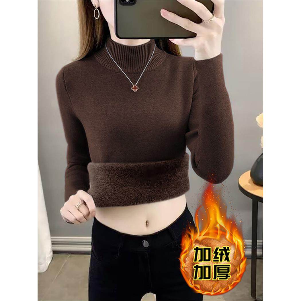 安可拉红水貂毛加绒加厚款内搭打底上衣半高领毛衣长袖针织衫女装,淘宝优惠券,粉丝福利购,淘宝优惠卷