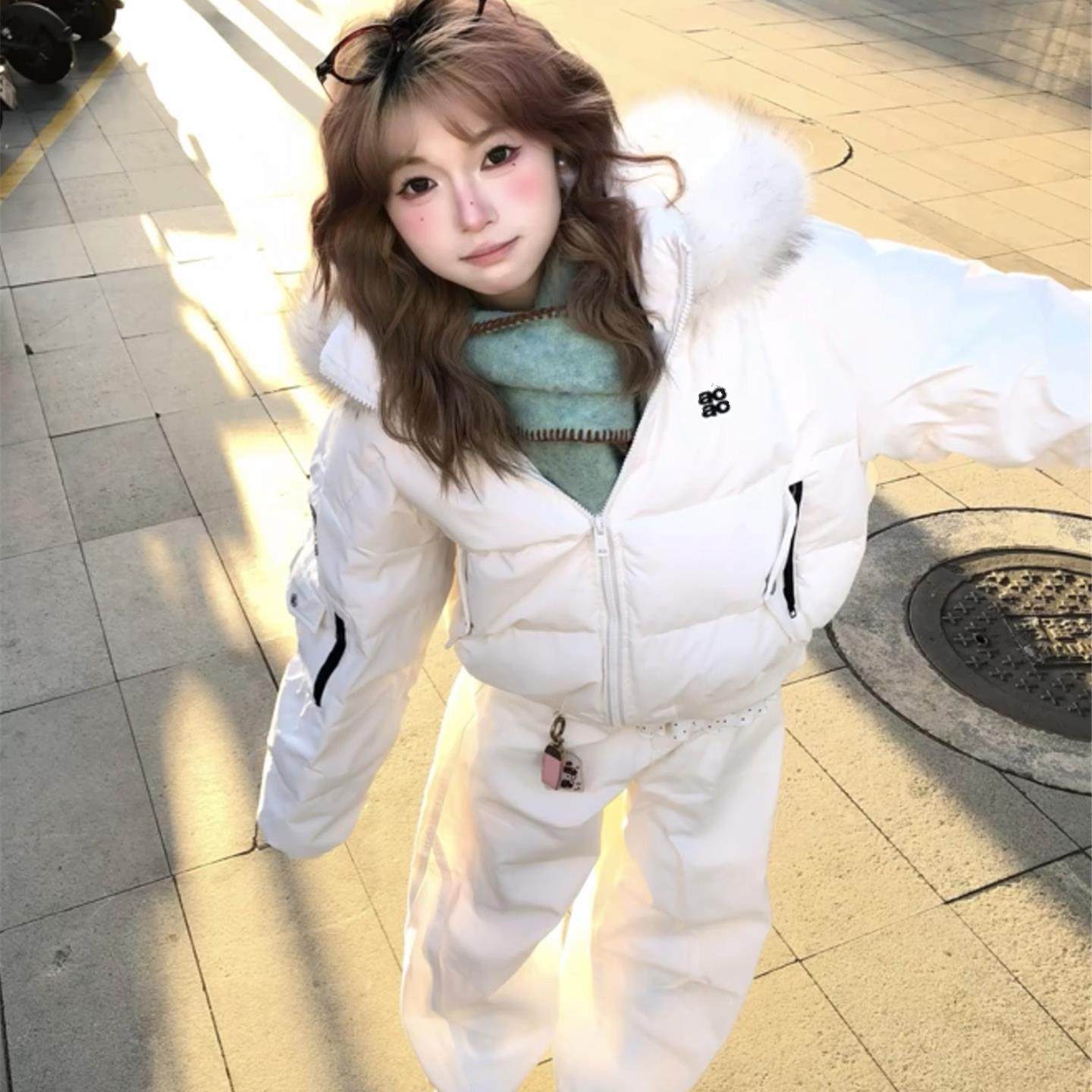 派克服棉服女款冬季2025新款高级感韩系毛领加绒加厚美式棉袄外套,淘宝优惠券,粉丝福利购,淘宝优惠卷