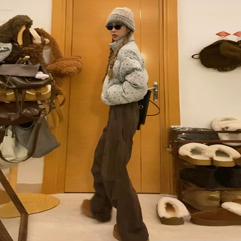 美式小碎花立领短款棉服女2025新款冬季加厚肯豆风棉袄面包服外套,淘宝优惠券,粉丝福利购,淘宝优惠卷