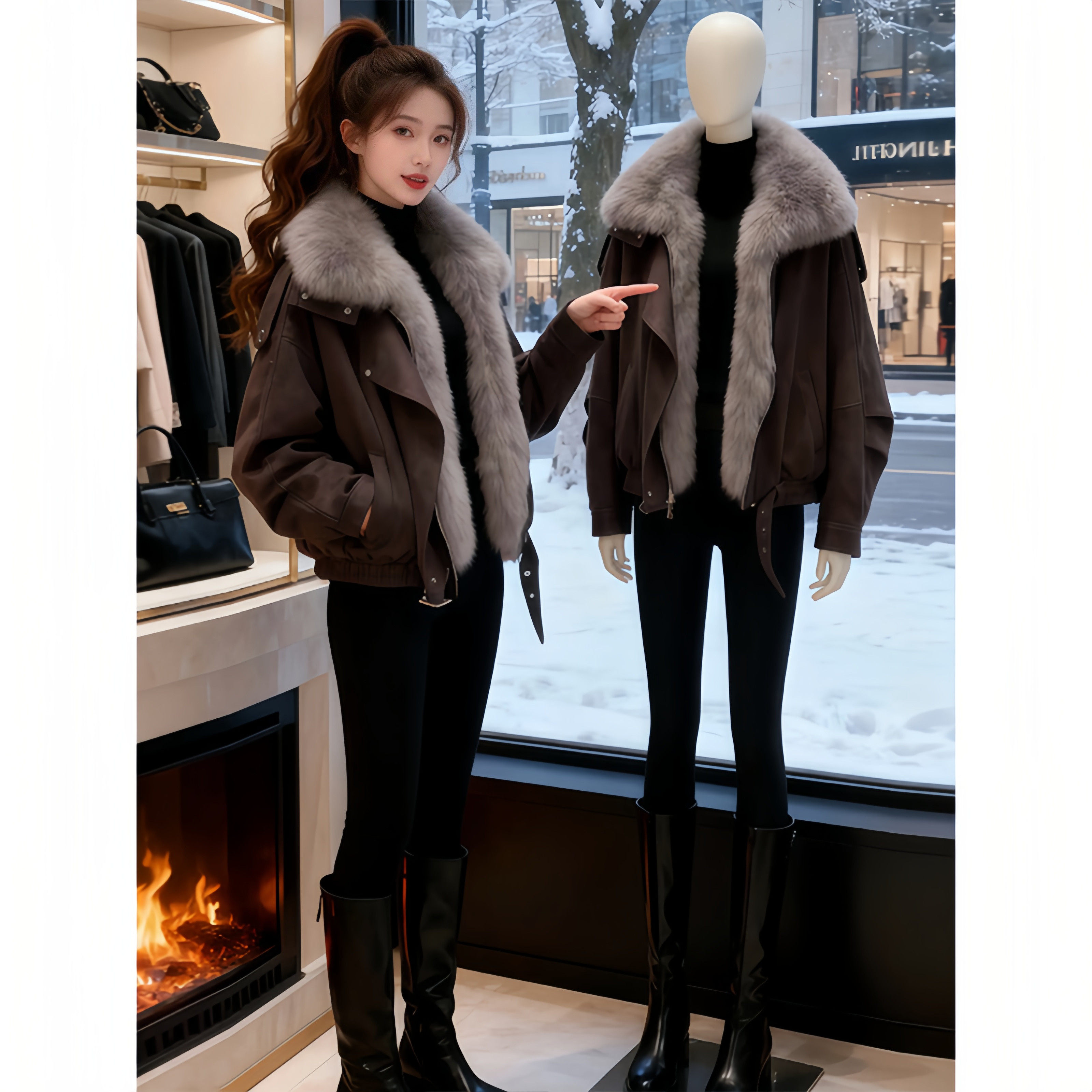 大毛领工装派克服棉服女2025新款冬季设计感夹克加厚保暖外套棉衣,淘宝优惠券,粉丝福利购,淘宝优惠卷