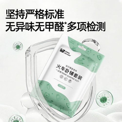 火车卧铺三件套一次性床单挡帘床帘遮挡帘旅行加厚床帘毛巾软卧帘 - 图3